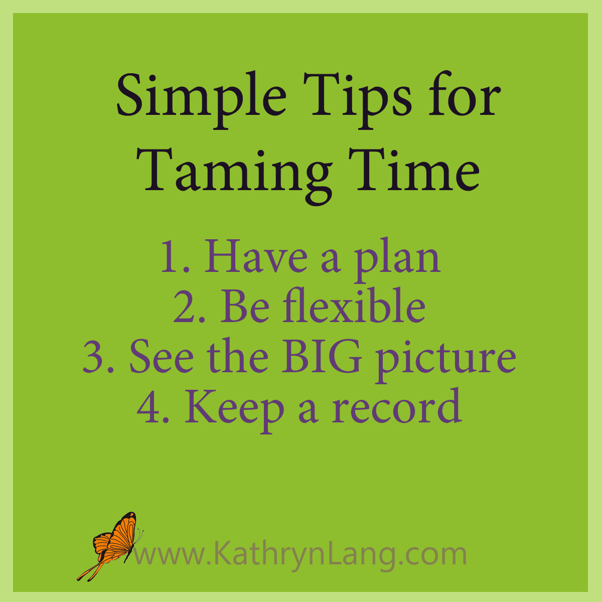 Tips for Taming Time