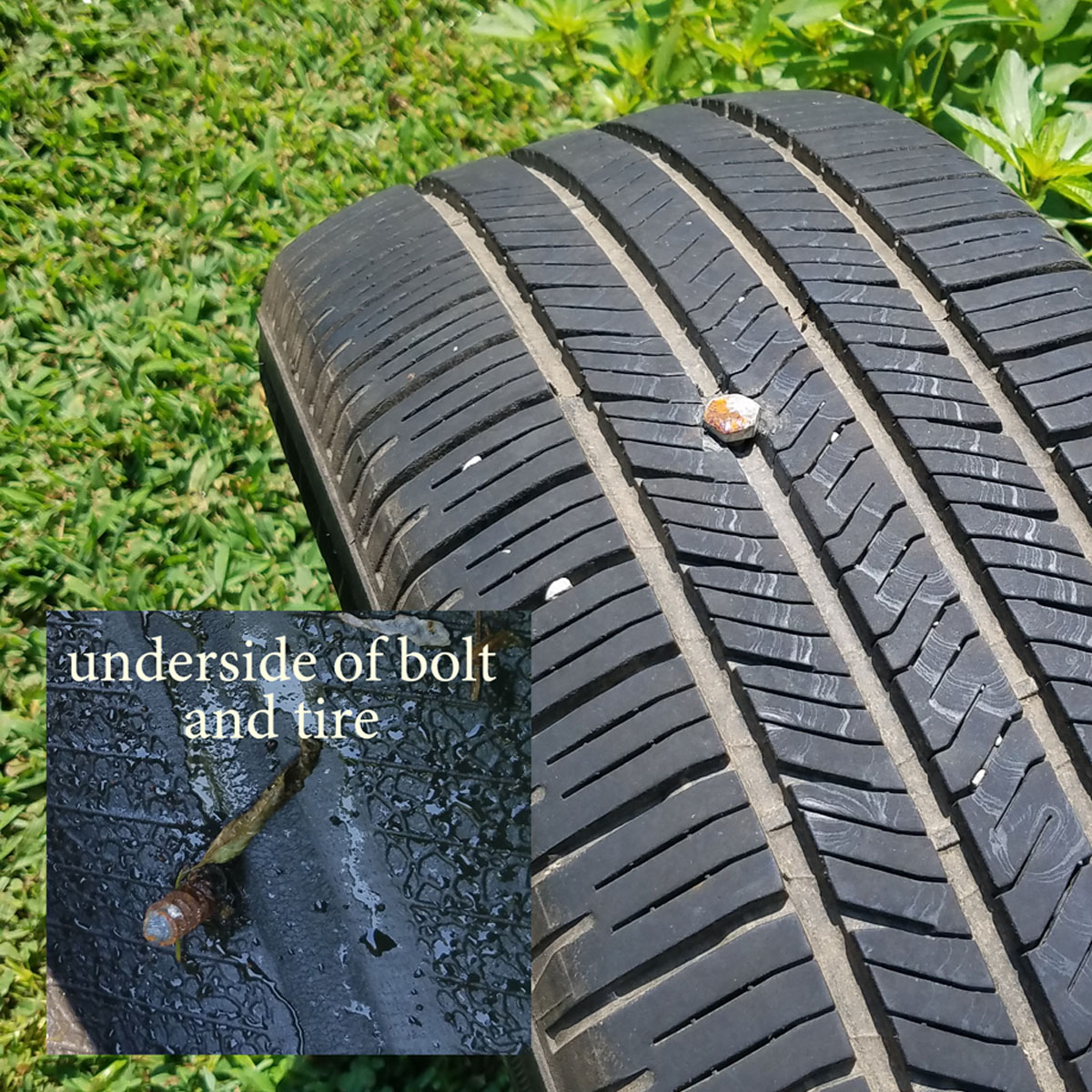 bolt in tire helps find hope