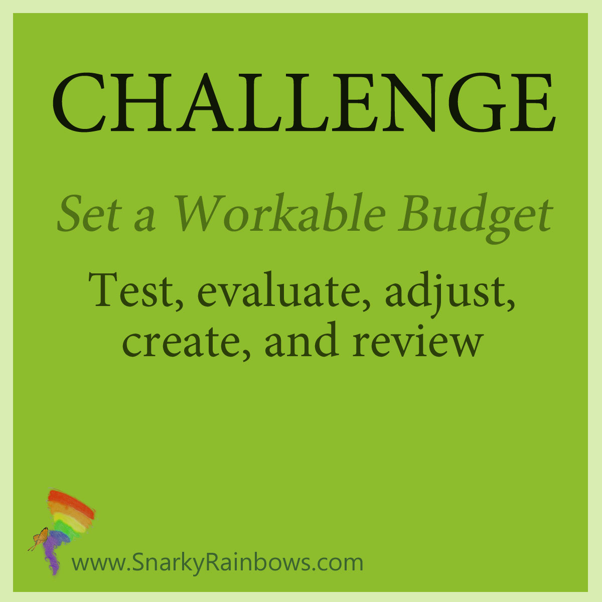 Challenge of the Day - set a budget