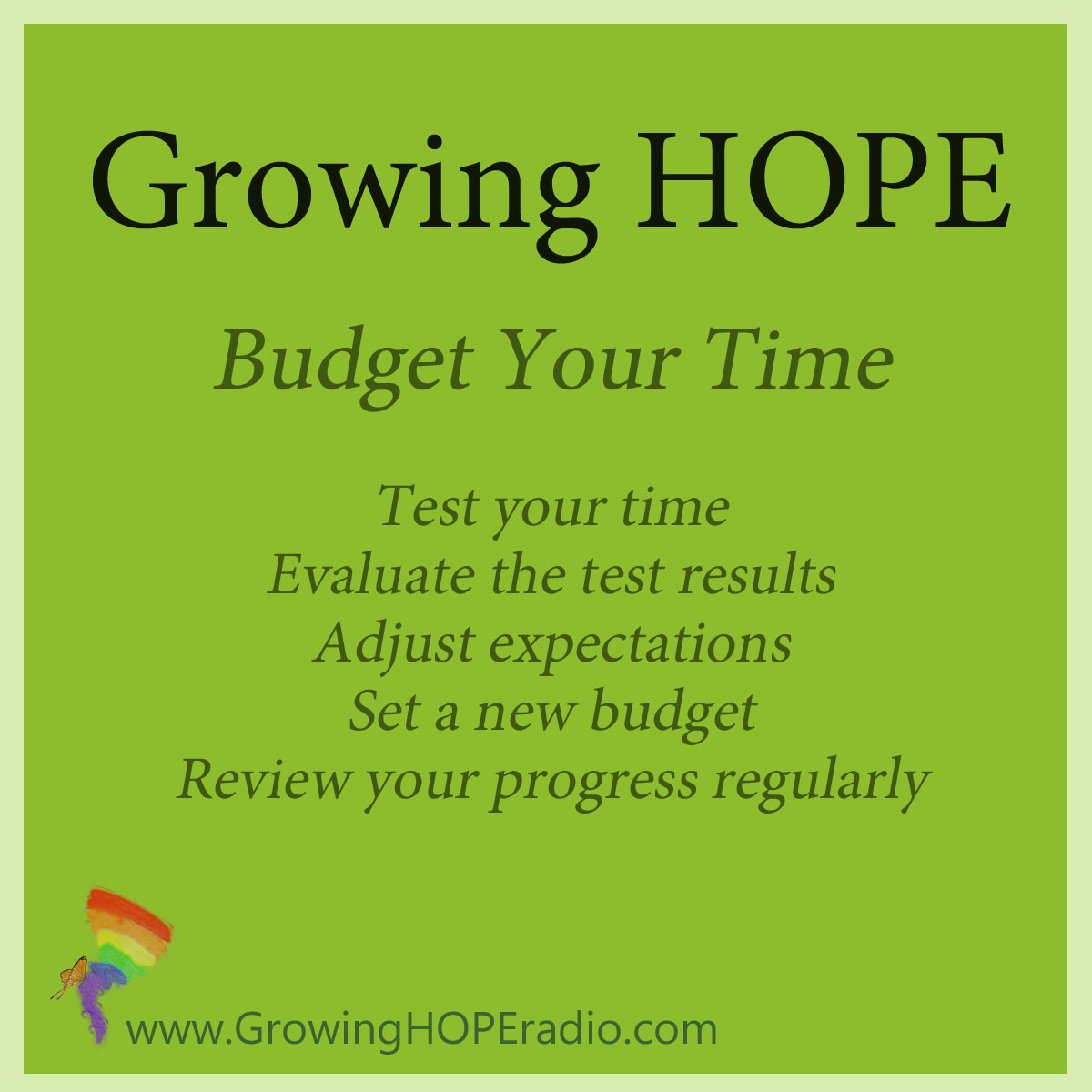 Growing HOPE Daily - 5 Tips to Budget Your Time