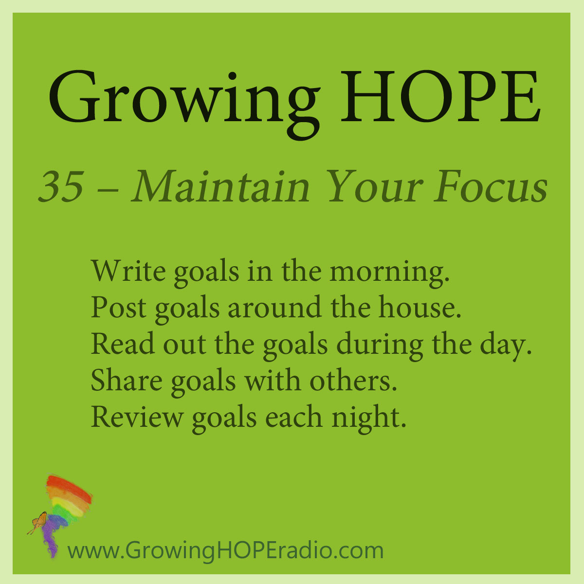 GHD five points to maintain focus