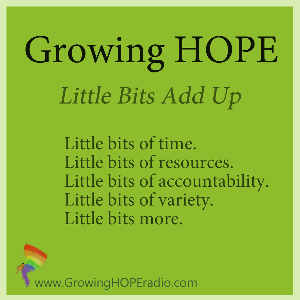 Growing HOPE Daily - five points - little bits