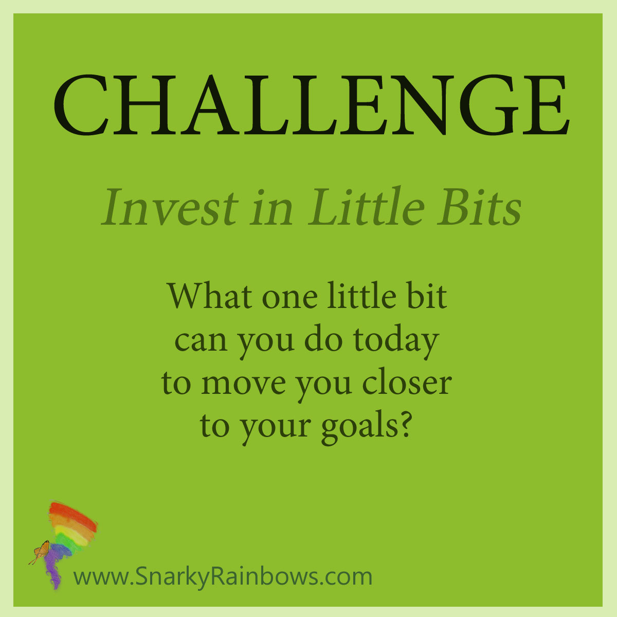 Challenge for Oct 12 - invest in little bits