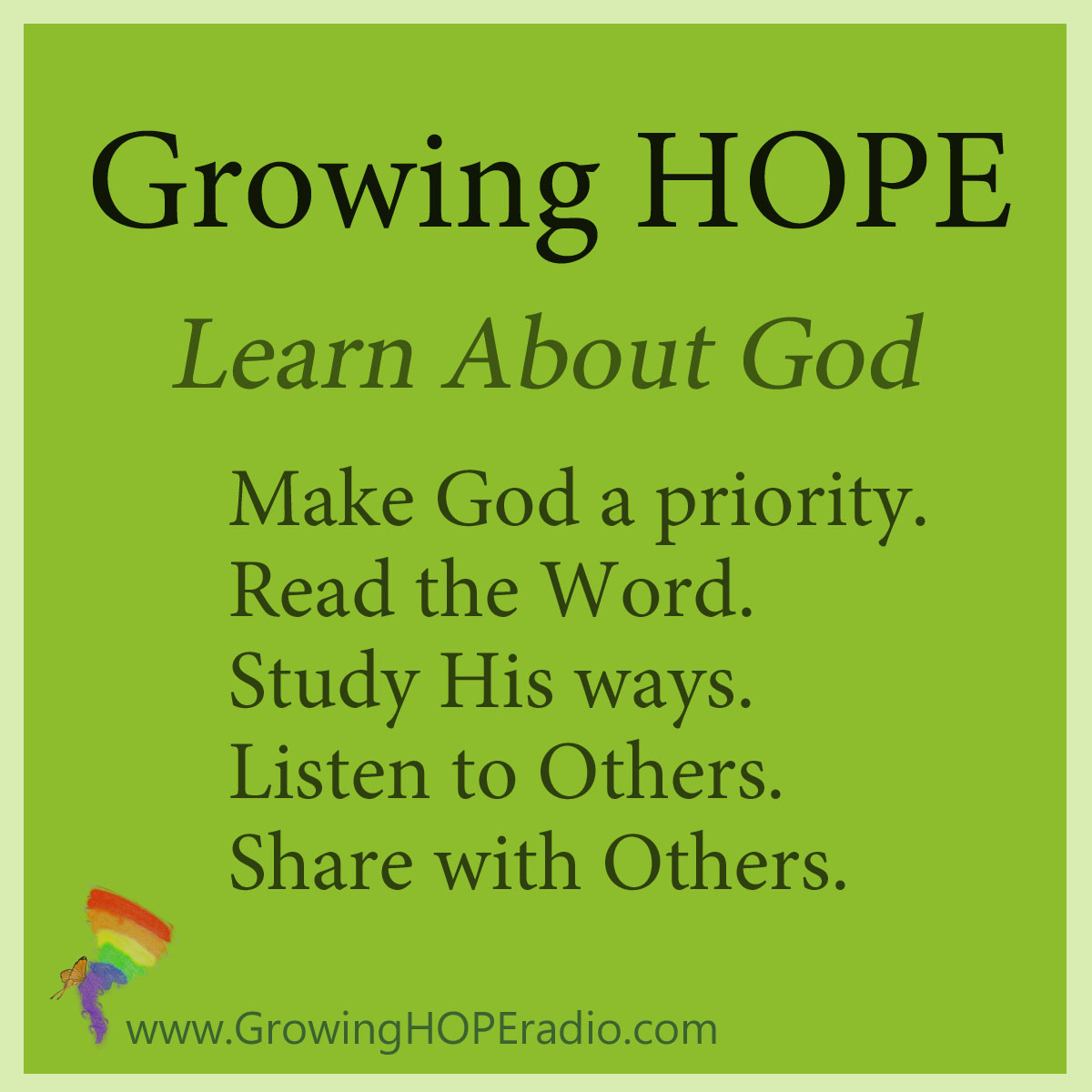 #GrowingHOPE daily - 5 points - learn about God