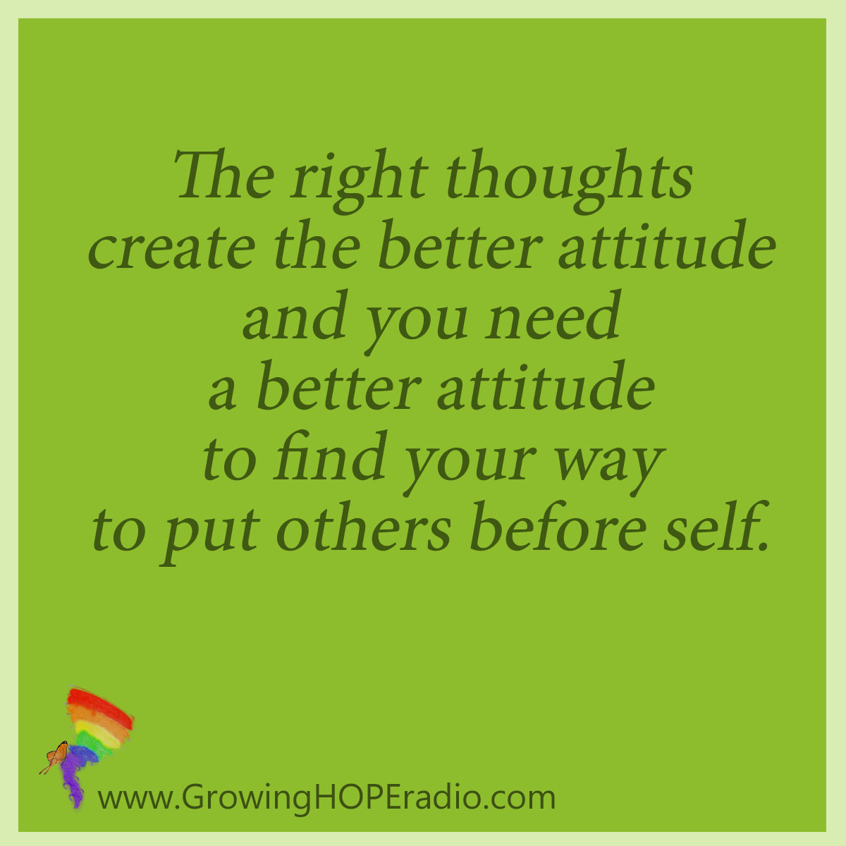 GrowingHOPE daily quote - right thoughts