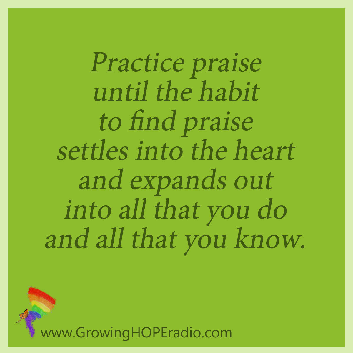 Growing HOPE - quote - purposeful in praise