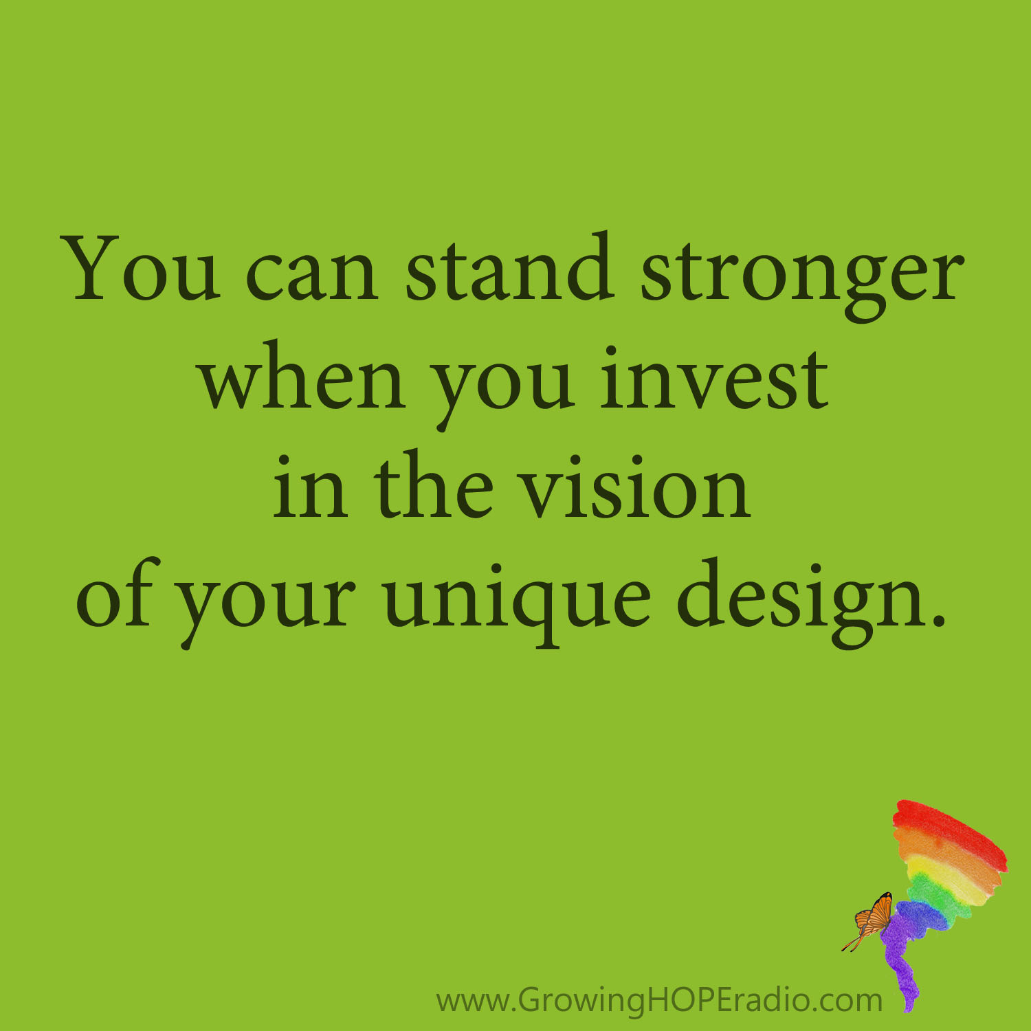 Growing HOPE Daily - Quote - Stand Stronger in Unique Design