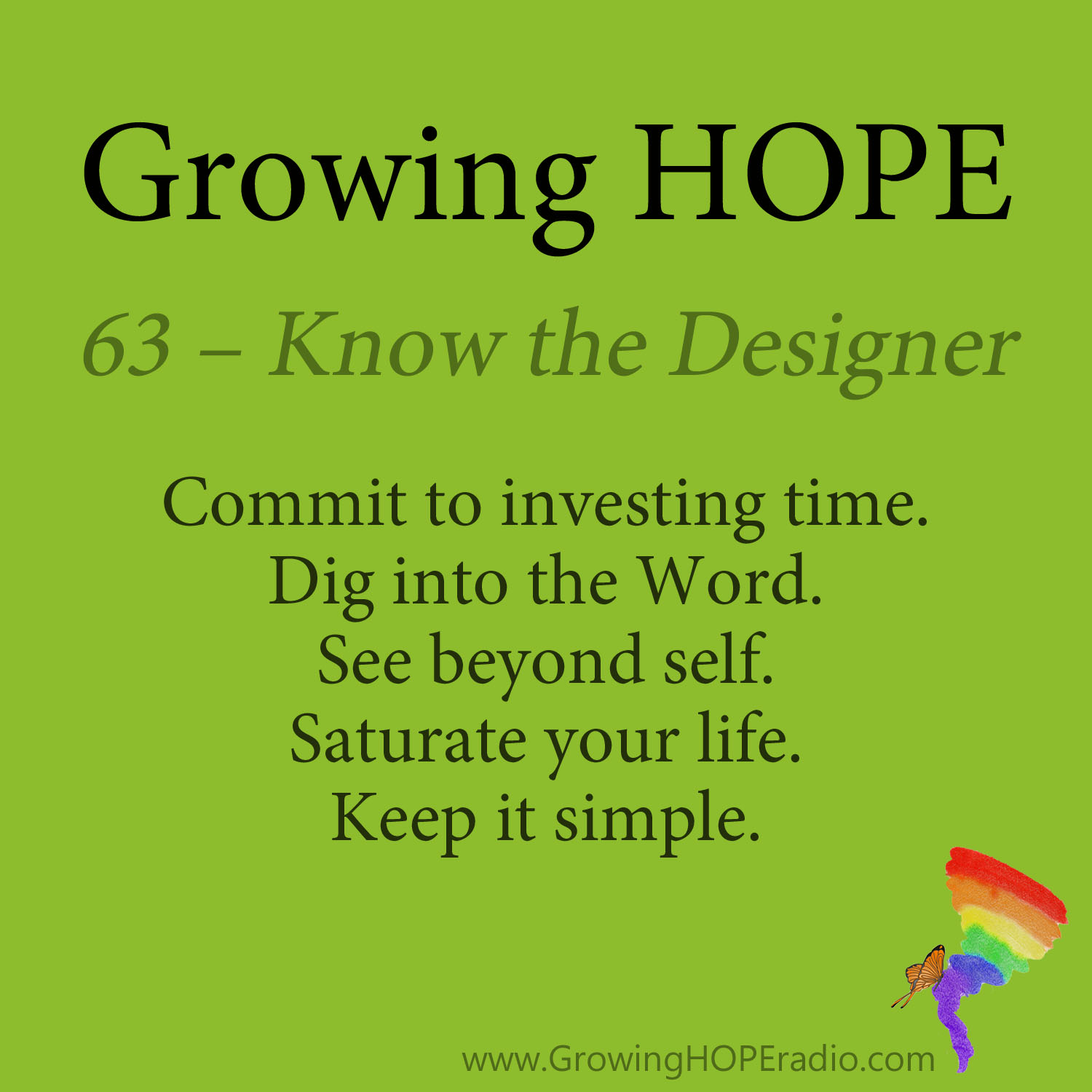 #GrowingHOPE daily - 5 points - 63 - know the designer
