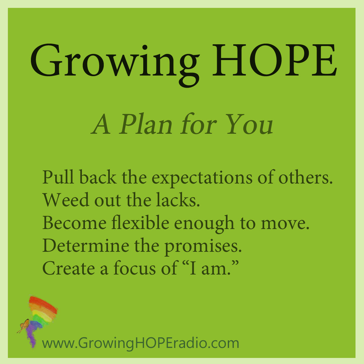 #GrowingHOPE Daily - 5 points - plan for you