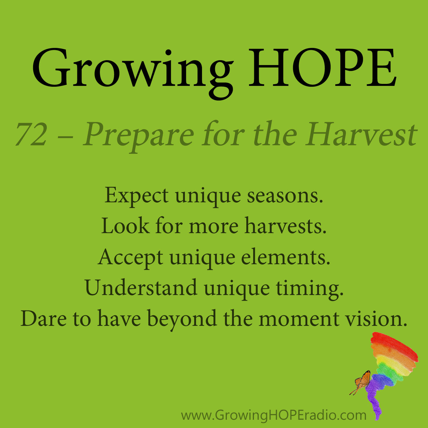 Growing HOPE Daily - 5 Points - 72 – Prepared for the Harvest