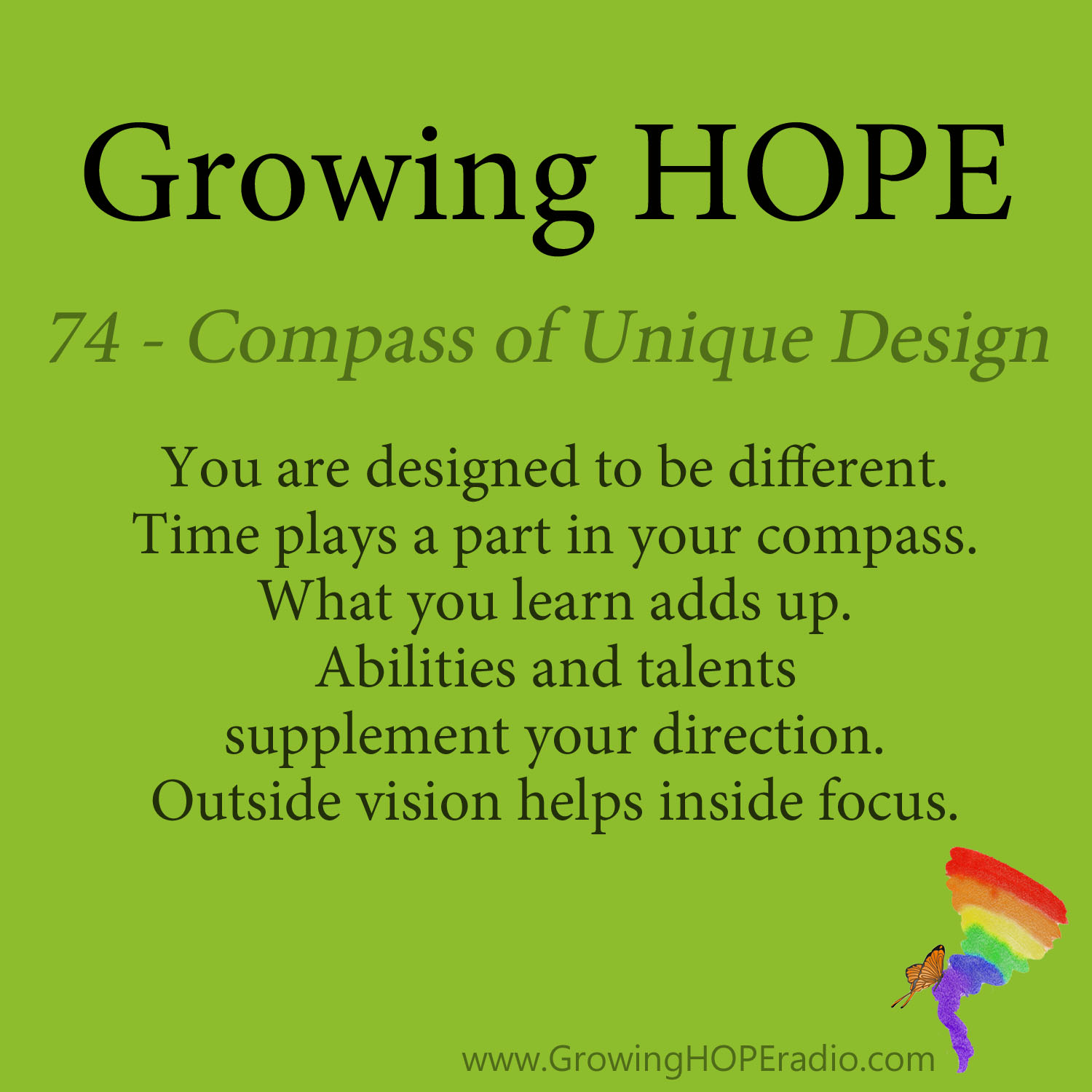 Growing HOPE Daily - 5 Points - compass of unique design
