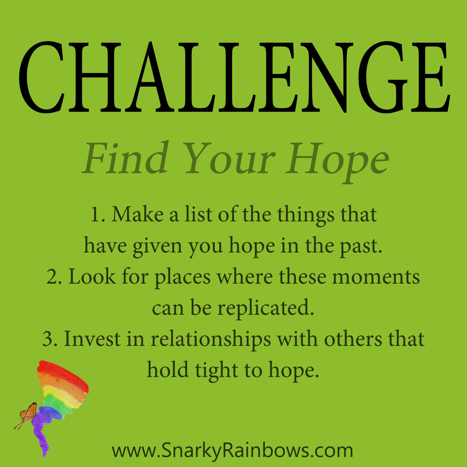 Daily Challenge for December 6, 2019 - find your hope