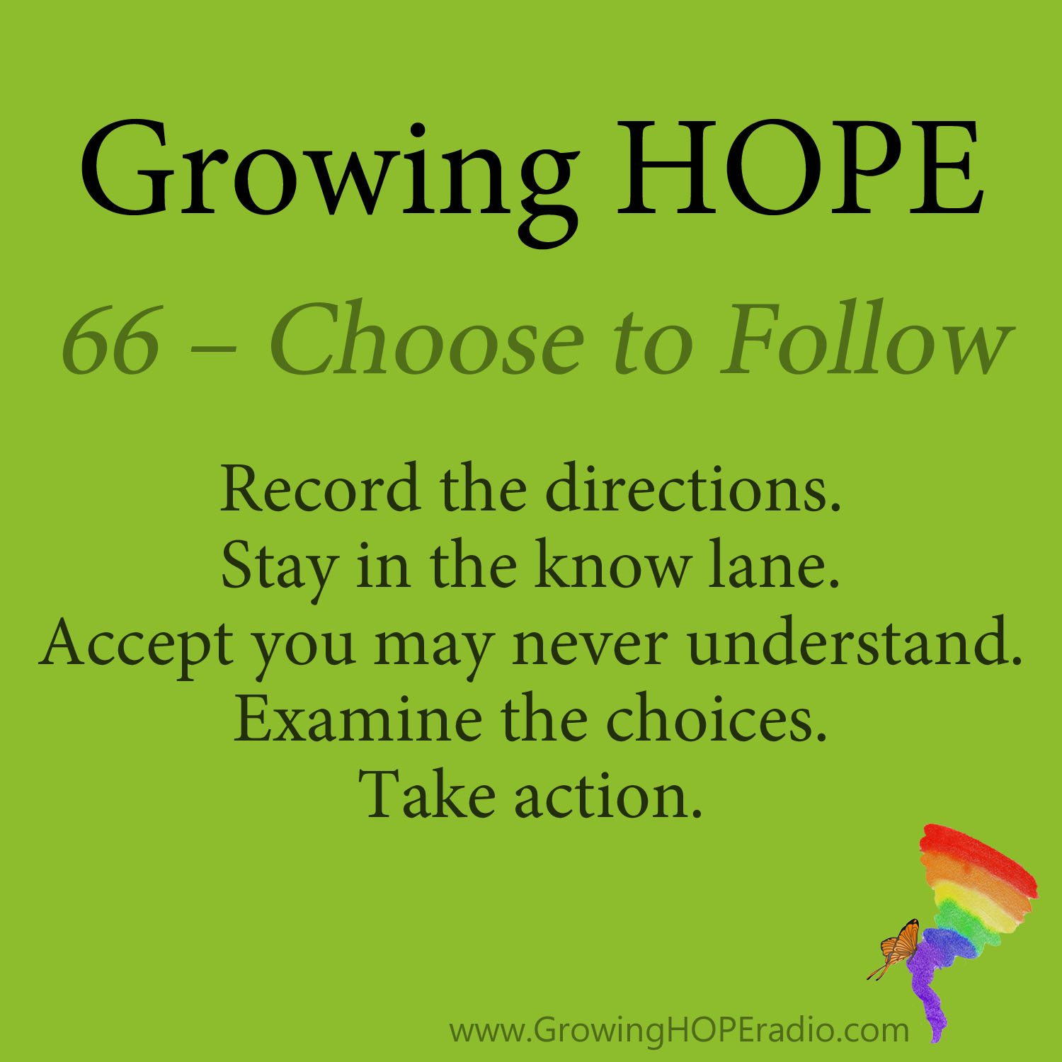 Growing HOPE Daily - 5 Points - Choose to Follow