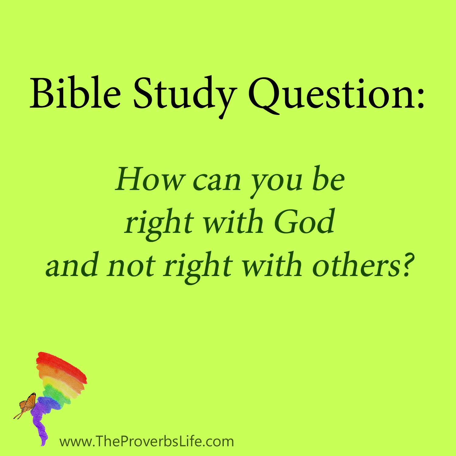 bible study question - right with God