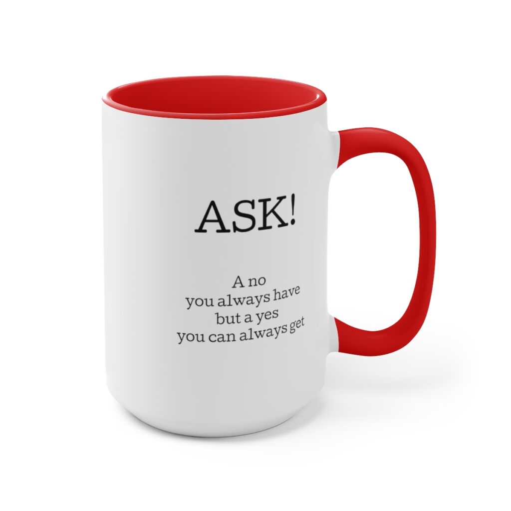 ASK! Two-Tone Coffee Mugs, 15oz